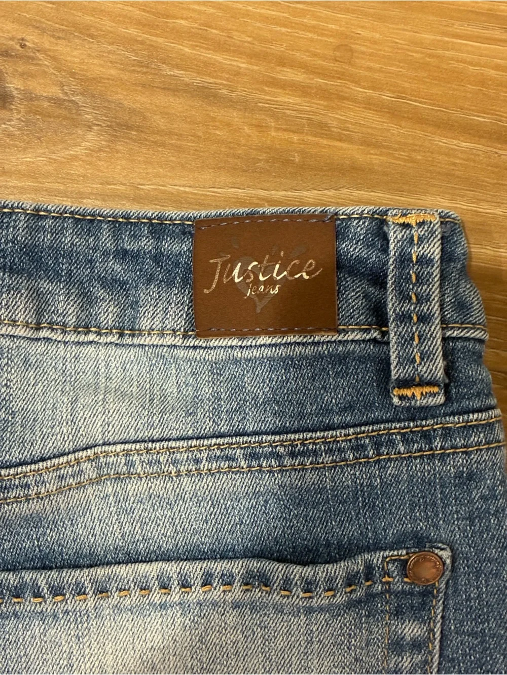 Justice Girls Denim Cutoff Light Wash Jean Shorts Size 14R